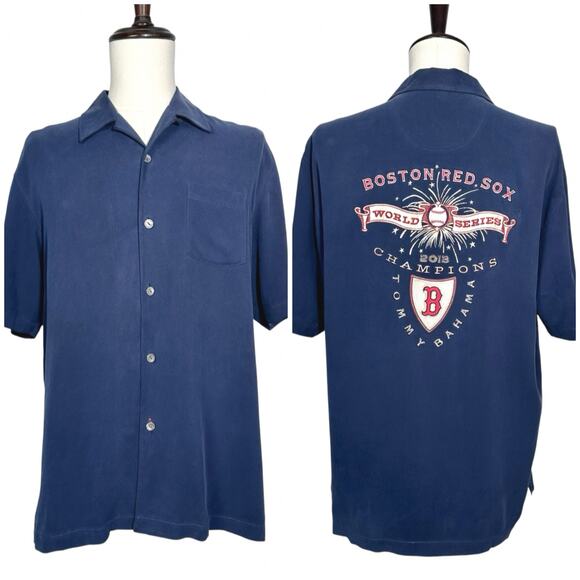 Tommy Bahama | Men | 2013 World Series Boston Red Sox Silk Shirt | Medium - Picture 1 of 12